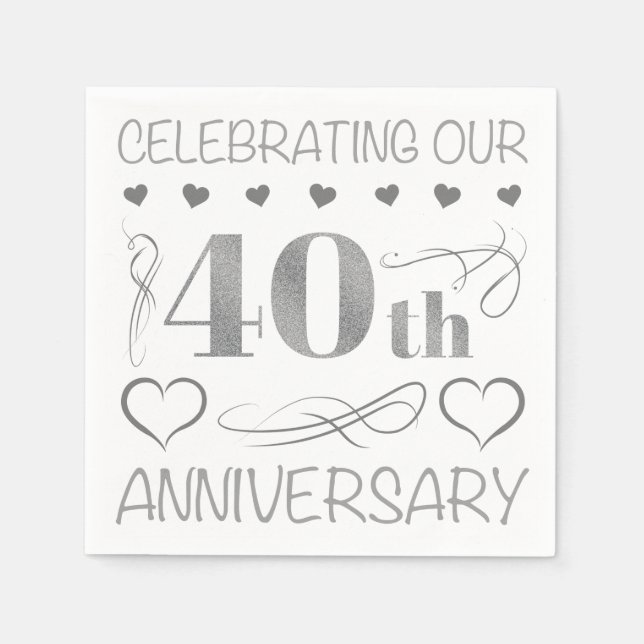 Guardanapo De Papel Celebrando nosso 40º aniversário (Frente)