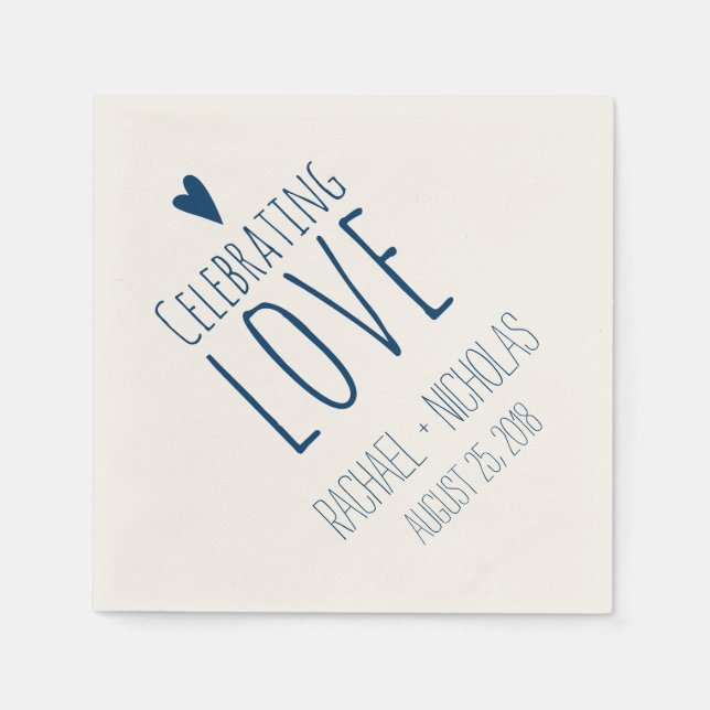 Guardanapo De Papel Celebrando o Amor | Casamento (Frente)