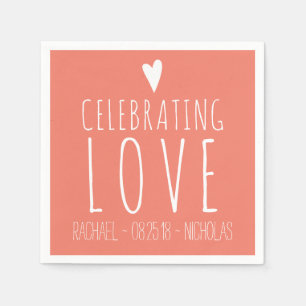 Guardanapo De Papel Celebrando o Amor Casamento