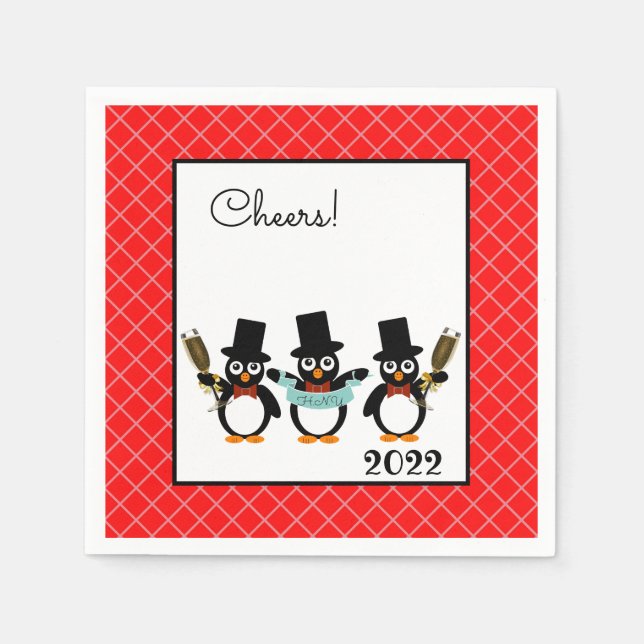 Guardanapo De Papel Celebrando o papel dos pinguins (Frente)