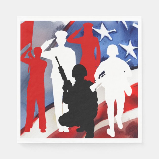 Guardanapo De Papel Celebrando Veteranos (Frente)