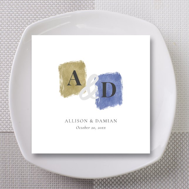 Guardanapo De Papel Celebrar em Estilo! Casamento por Monograma Person (Modern Monogrammed Love Story Personalized Wedding Napkins)