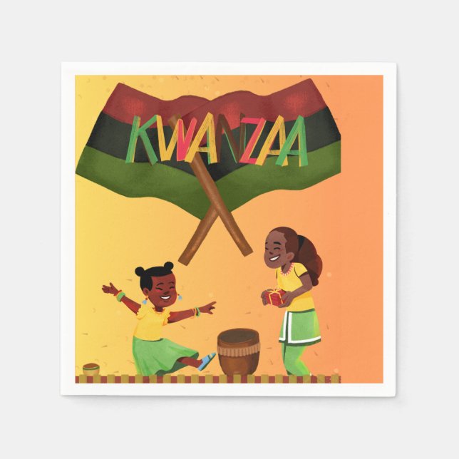 Guardanapo De Papel "Celebrar Unidade: Um Encontro Joyful Kwanzaa" (Frente)