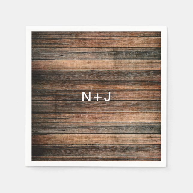 Guardanapo De Papel Celeiro Rústico de Madeira Marrom Envelhecida Casa (Frente)