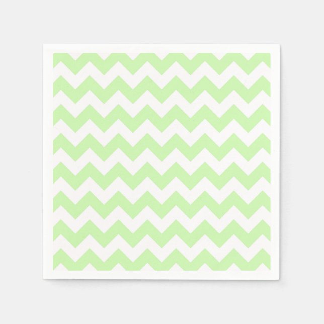 Guardanapo De Papel Celery Green, White Chevron ZigZag Padrão (Frente)