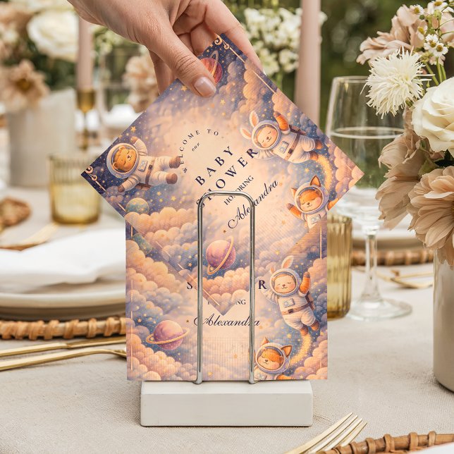 Guardanapo De Papel Celestial Astronaut Neutral Space Baby Shower (Criador carregado)