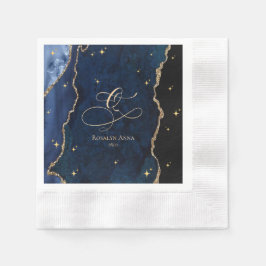 Guardanapo De Papel Celestial Blue Quinceanera Midnight Stars Moon