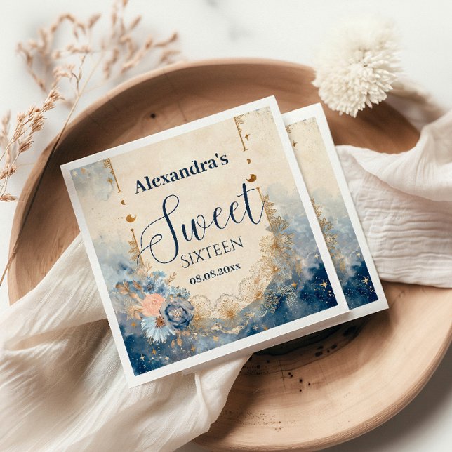 Guardanapo De Papel Celestial Floral Art Nouveau Sweet Sixteen (Criador carregado)