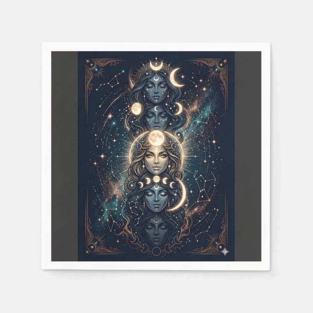 Guardanapo De Papel Celestial Moon Goddess Mystical  (Frente)