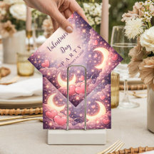 Celestial Moon Hearts Valentine Party