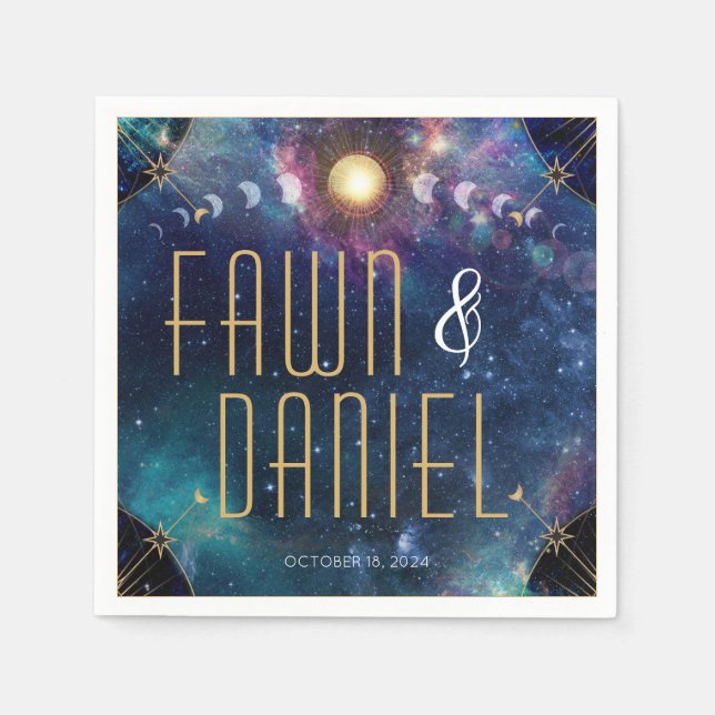 Guardanapo De Papel Celestial Moon Phase Wedkins (Frente)