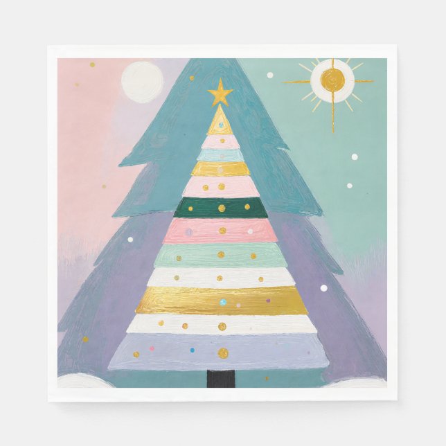 Guardanapo De Papel Celestial Pastel Christmas Tree (Frente)
