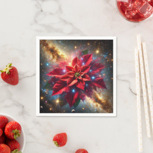 Guardanapo De Papel Celestial Poinsettia Festiva Dissociação Floral