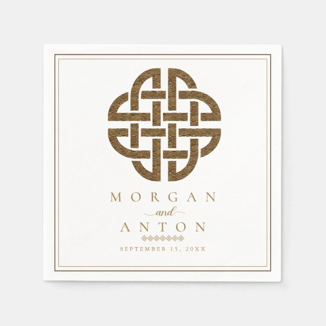 Guardanapo De Papel Celtic Knot | Casamento irlandês legante (Frente)