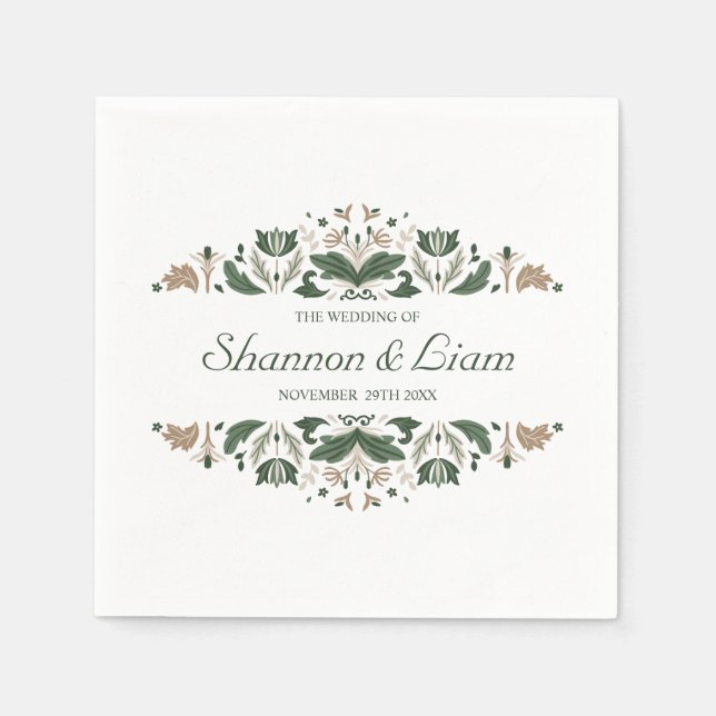 Guardanapo De Papel Celtic Knot | Casamento Personalizado Irlandês Flo (Frente)