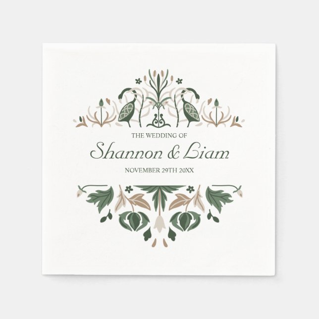 Guardanapo De Papel Celtic Knot | Casamento Personalizado Irlandês Flo (Frente)