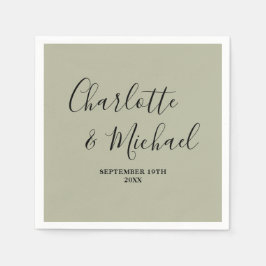 Guardanapo De Papel Cement Grey Script Minimalist Wedding