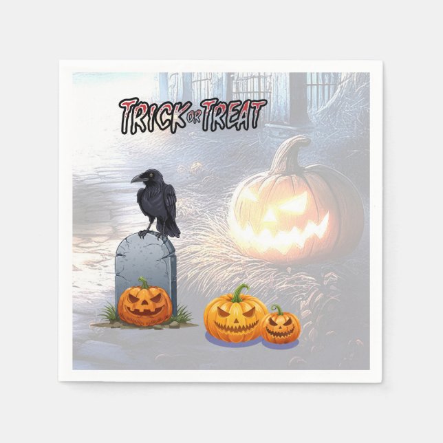 Guardanapo De Papel Cemitério de Halloween (Frente)