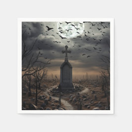 Guardanapo De Papel Cemitério Gótico do Cemitério de Halloween Creepy
