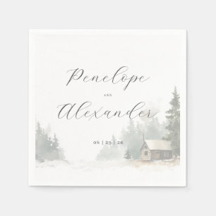 Guardanapo De Papel Cena Caprichosa de Cabana de Inverno