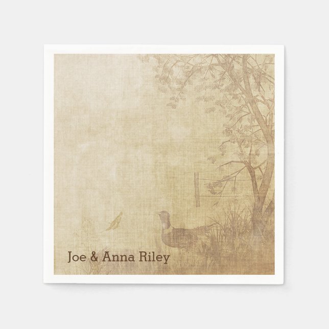 Guardanapo De Papel Cena de faisão de outono (Frente)