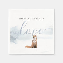 Guardanapo De Papel Cena de Inverno Florestal Raposa Férias