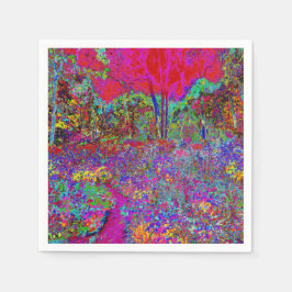 Guardanapo De Papel Cena de Jardim Impressionista Psicodélico