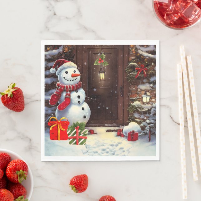Guardanapo De Papel Cena de Natal de Snowman (Insitu)