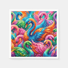 Guardanapo De Papel Cena de Sonho de Cisne Vibrante – Boho Psicodélico