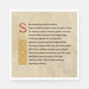 Guardanapo De Papel Cena V do ato V de Shakespeare Macbeth - som e