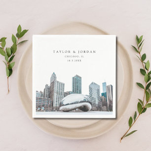 Guardanapo De Papel Centro Chicago Papel de Casamento Cocktail Napkin