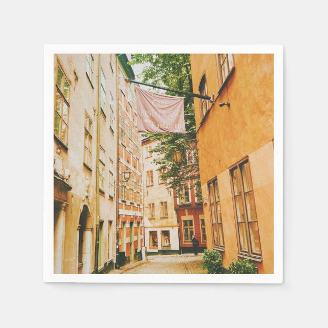 Guardanapo De Papel Centro histórico antigo, Gamla Stan, Estocolmo, Su (Frente)