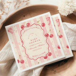 Guardanapo De Papel Cereja de coquete giro no Chá de fraldas superior