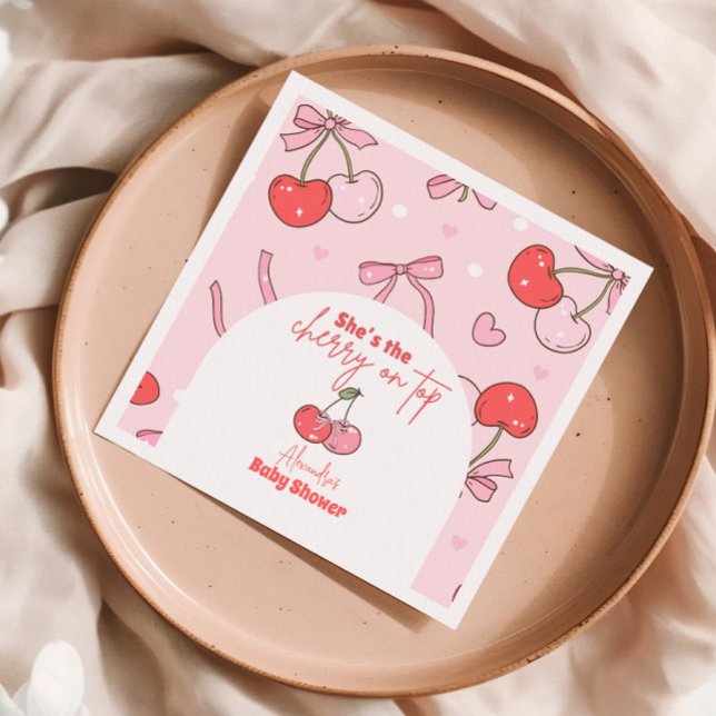 Guardanapo De Papel Cereja no Chá de fraldas superior (Criador carregado)