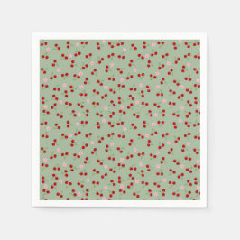 Guardanapo De Papel Cerejas E Flores