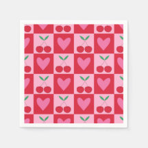 Cerejas verificadas com padrão de corações cor-de-