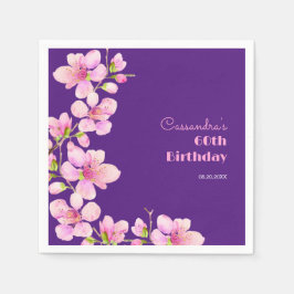 Guardanapo De Papel Cerejeira Rosa Suave Flor Sakura Púrpura Aniversár