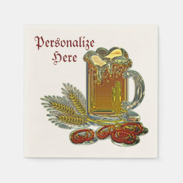 Guardanapo De Papel Cerveja e pretzels - bar de pub de oktoberfest