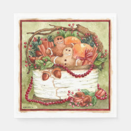 Guardanapo De Papel Cesta de Gingerpão do País Napkin