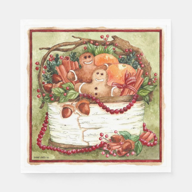 Guardanapo De Papel Cesta de Gingerpão do País Napkin (Frente)