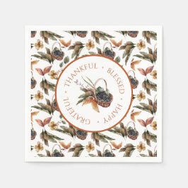 Guardanapo De Papel Cesta de outono de Berries Graças a Deus Abençoado