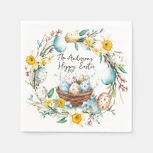 Cesto com ovos e Páscoa floral