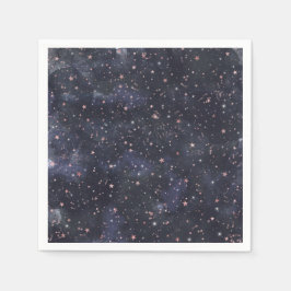 Guardanapo De Papel Céu Estrelado Azul e Rosa Festa de Bebê Celestial