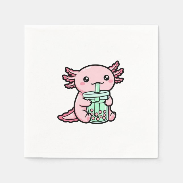 Guardanapo De Papel Chá Axolotl e bble (Frente)
