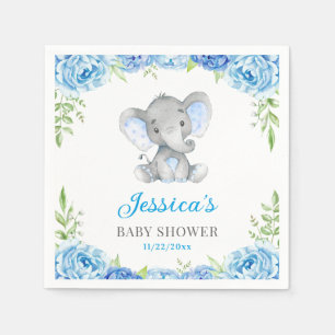 Guardanapo De Papel Chá azul do bebé do elefante pouco partido do