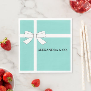 Guardanapo De Papel Chá Azul-Teal Personalizado Partido Tiara