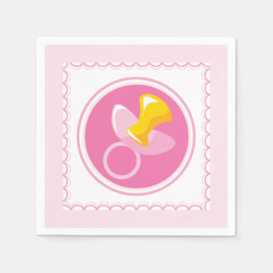 Guardanapo De Papel Chá cor-de-rosa do bebé do Pacifier