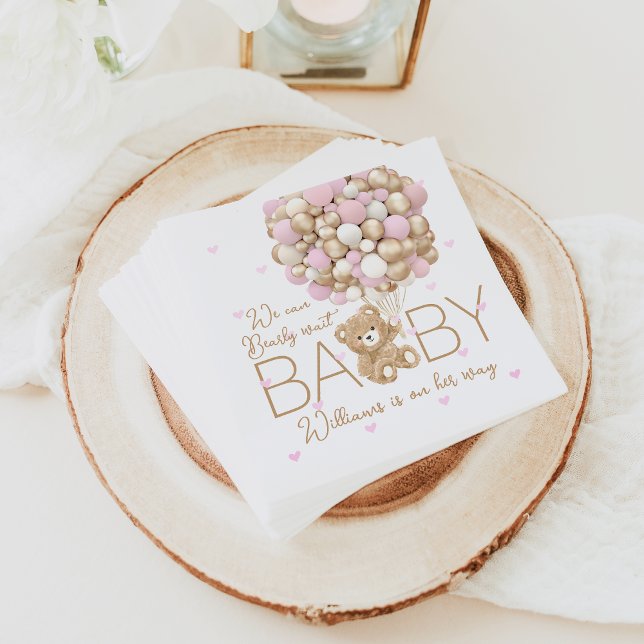 Guardanapo De Papel Chá de Bear Rosa e Bebê Balão (Criador carregado)