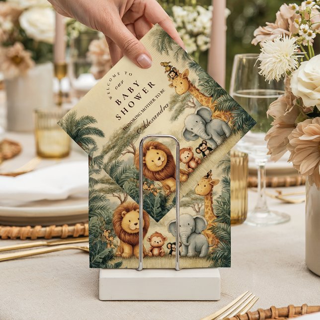 Guardanapo De Papel Chá de Bebê Amigos Safari Rústico (Criador carregado)