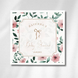 Guardanapo De Papel Chá de Bebê Arco Íris Verde Floral Dourado Românti